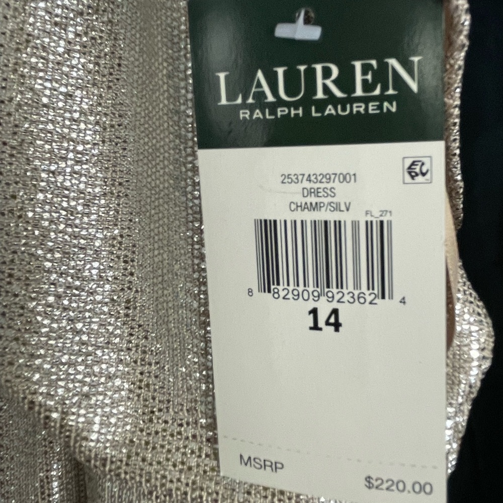 Ralph Lauren evening gown. Grecian style, champagne, flutter sleeves - Picture 4 of 9